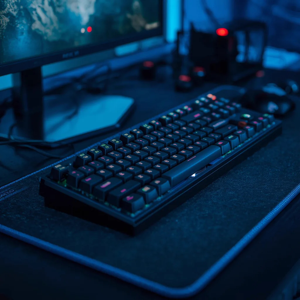 A player leaning back at a busy computer club station, snack in hand, screens glowing around them